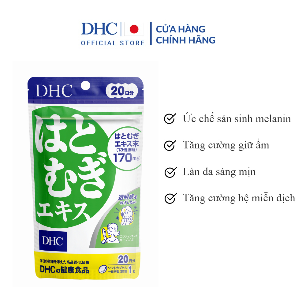 Viên uống sáng da DHC Nhật Bản Adlay Extract gói 20 viên (20 ngày)
