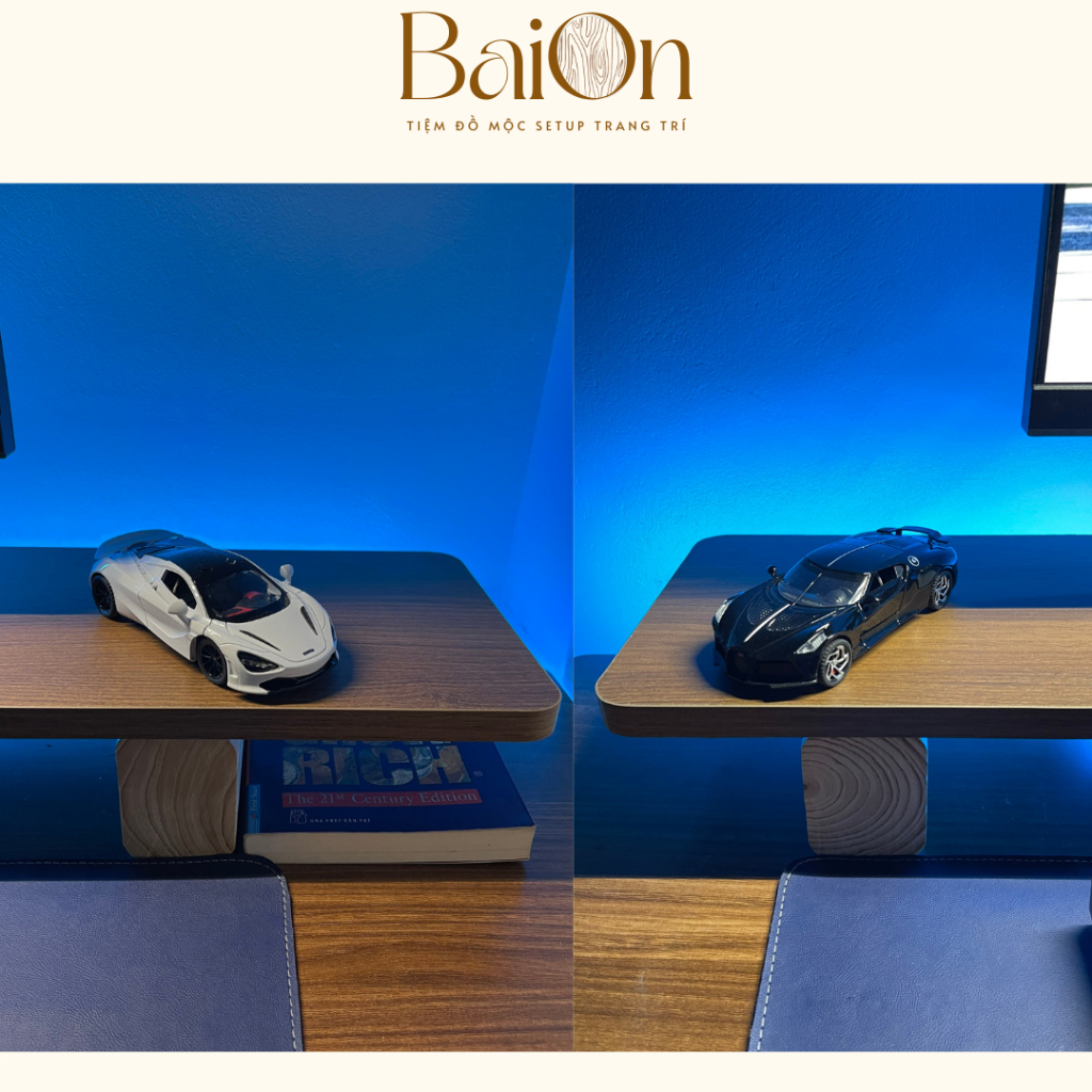 Kệ Màn Hình Máy Tính / Kệ Để Máy Tính/ Kệ Laptop bằng gỗ - Chân Gỗ Tự Nhiên - BaiOn -Dễ dàng lắp đặt - Dài 80/100/120 cm