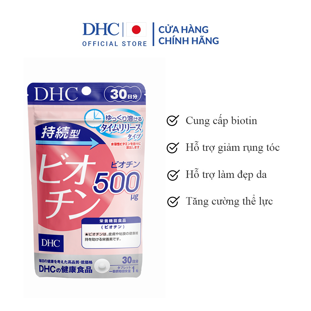 Viên uống DHC Biotin ngăn rụng tóc, hỗ trợ mọc tóc Biotin gói 30 viên 