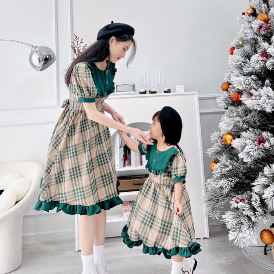 Váy đôi mẹ bé đi tiệc công chúa size 7kg-100kg tùng xòe cao cấp