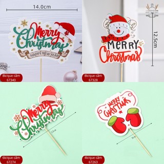 Trang trí bánh que cắm noel mix mẫu