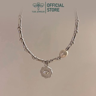 Lắc tay bạc nữ TLEE, vòng tay đốt trúc mix charm trái tim hoa kết nữ tính TLEE JEWELRY LT0298