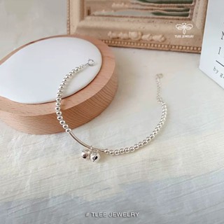 Lắc tay bạc nữ TLEE, vòng tay bi charm chuông đôi xinh xắn TLEE JEWELRY LT0282