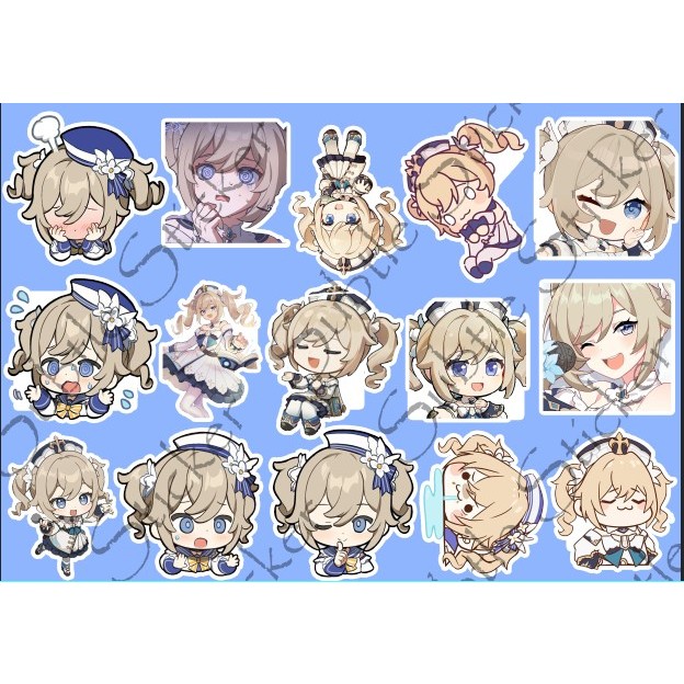 - Set 10/15 Sticker Barbara hình dán chibi genshin trang trí vali, điện thoại, laptop, .. siêu đẹp