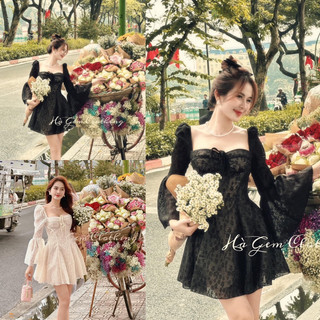 Bigsize Đầm ren hoa tay dài tôn dáng 55-95kg