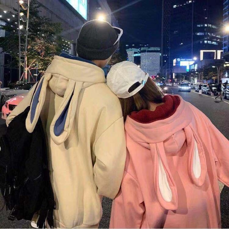 Áo HOODIE UNFLY BE chất nỉ phối tai thỏ dễ thương dành cho COUPLE UNISEX nam - nữ