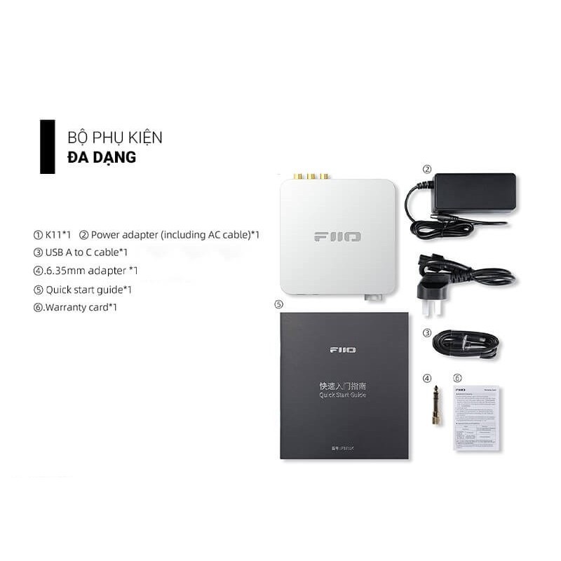 DeskTop DAC/AMP FiiO K11 Lossless Hifi Amplifier | Chip Dac CS43198 | Single-Chip GD32F303RET6 | công suất 1400mW