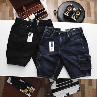 Quần short jean nam Dusty Tailor túi hộp chính hãng, vải cotton 100% dày chuẩn form slimfit, bảng màu wash đa dạng