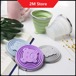 (CHỌN MÀU) Cốc Gấp Gọn Co Giãn Bỏ Túi, Bỏ Ví Dùng Nhiều Lần 270ml Có Dây Treo