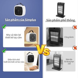 Quạt sưởi mini hình vuông để bàn, máy sưởi ấm để bàn mùa đông công suất 500WI tiện lợi QS02, bảo hành 1 tháng