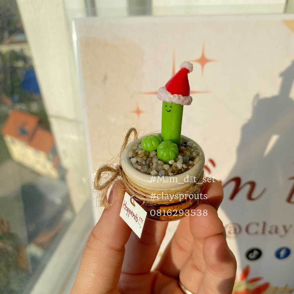 Quà giáng sinh - Xương rồng tinh nghịch đội mũ giáng sinh - New design - 11/2023