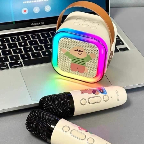 Loa Karaoke Mini K12 2 Micro Không Dây , Có Bluetooth Có Đèn Led, Sạc Pin Không Dây, Âm Thanh Hay Bass Chuẩn