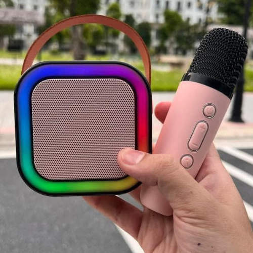 Loa Karaoke Mini K12 2 Micro Không Dây , Có Bluetooth Có Đèn Led, Sạc Pin Không Dây, Âm Thanh Hay Bass Chuẩn