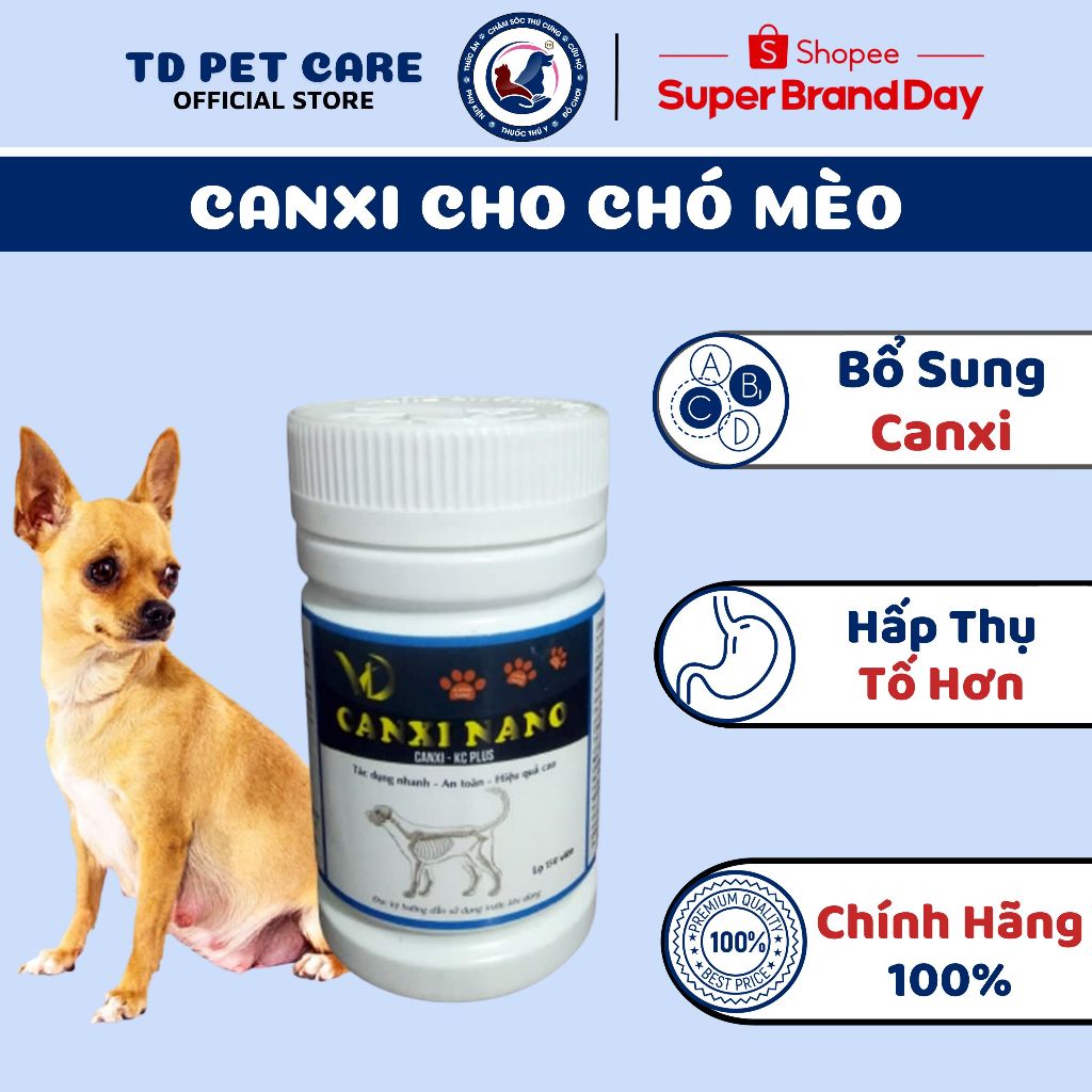 Lọ Canxi Dành Cho Chó Mèo TD CANXI NANO