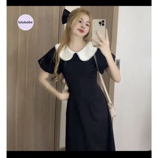 Váy Laila dáng dài cổ ren bèo lolababe