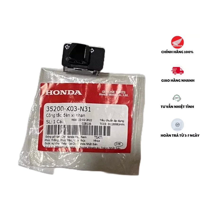 Công tắc đèn xi nhan HONDA BLADE Số, A110, RSX110 Fi, VISION năm 2014-2017. (35200K03N31)