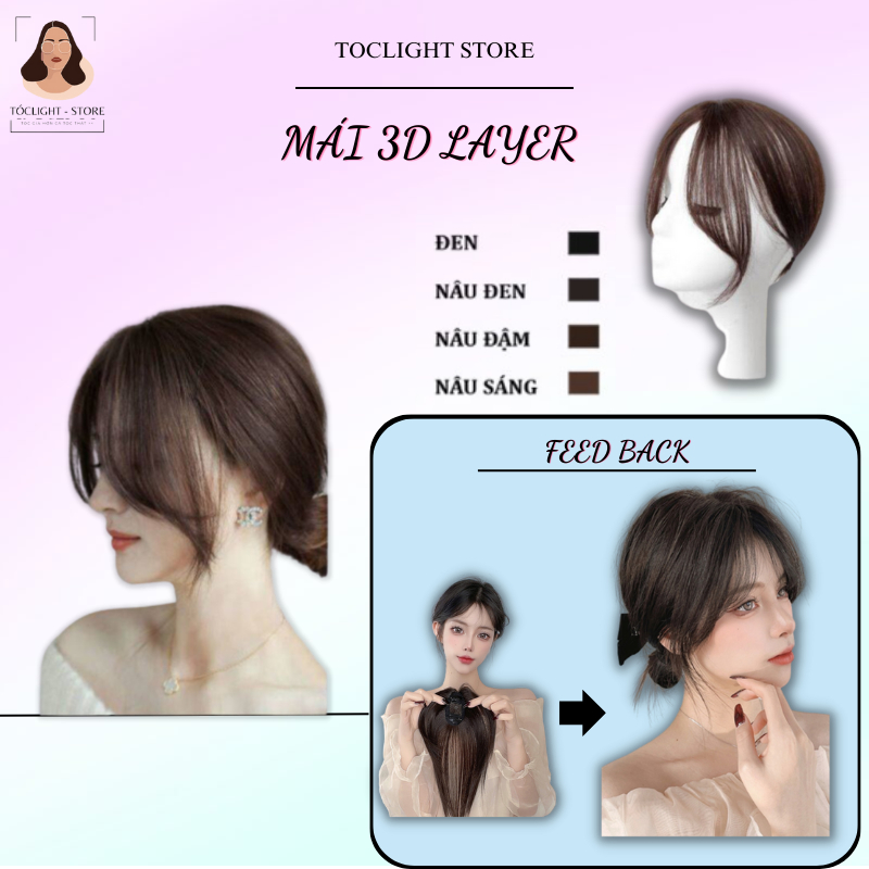 Tóc mái giả che hói layer 3d 2 mai cực đẹp không lộ-Mái giả 2 bên phong cách Hàn Quốc xinh xắn - 4