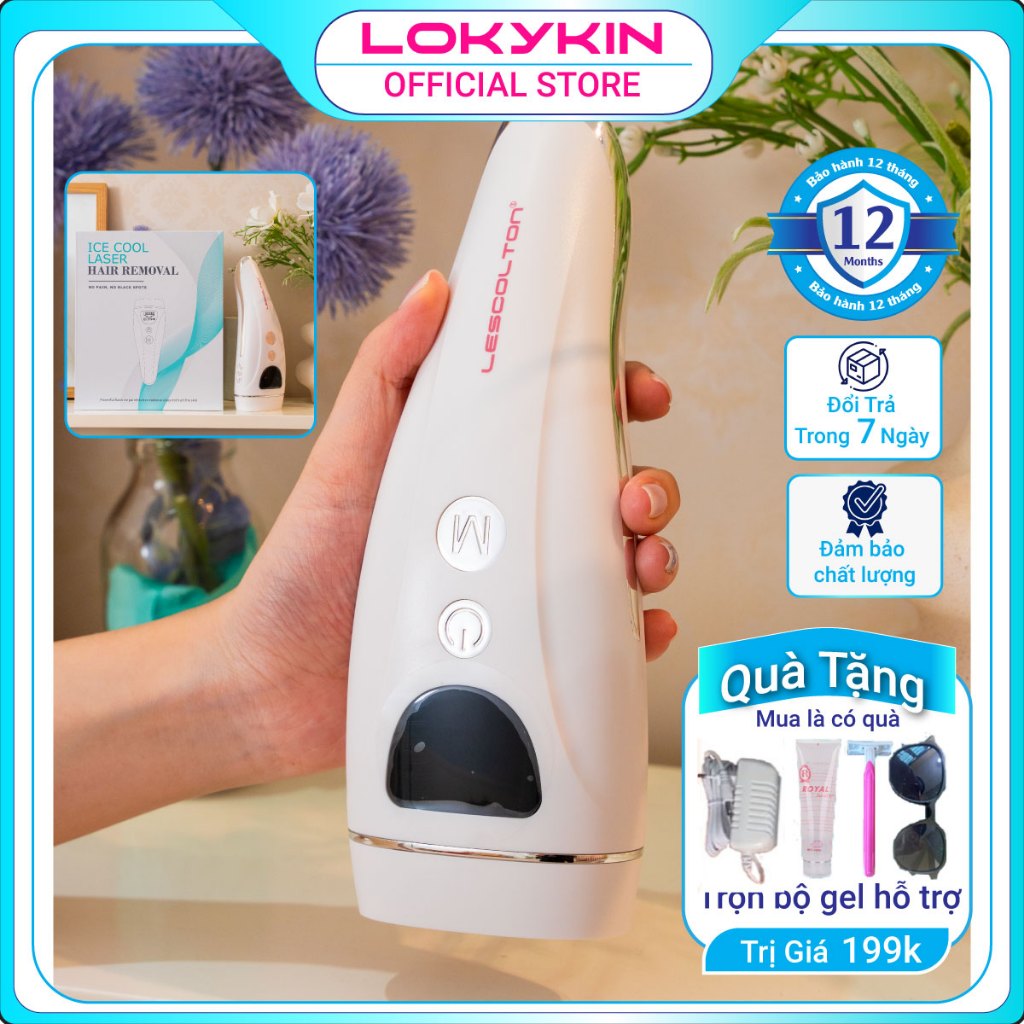 Máy triệt lông vĩnh viễn mini cầm tay Lokykin Lescolton đầu băng triệt lạnh thế hệ mới nhất bảo hành 12 tháng