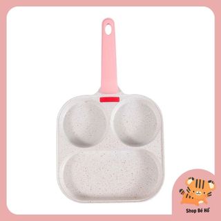 Chảo Đá Chia 3 Ngăn Chiên Rán Đa Năng Chống Dính Tốt, Dùng Được Cho Mọi Loại Bếp Shopbeho