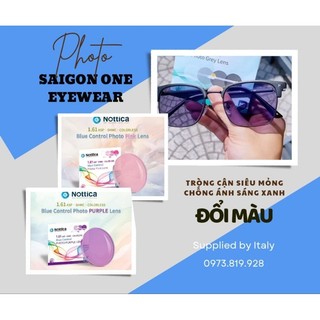 Tròng Kính Cận Đổi Màu Chống Ánh Sáng Xanh Siêu Mỏng : Gray - Green - Blue - Brown - Pink - Purple