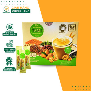 Bột ngũ cốc nảy mầm tami - 25 gói - dùng cho giảm cân, ăn kiêng - tôm vàng