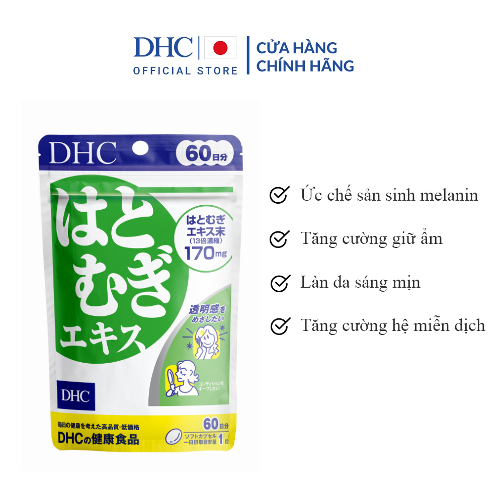 Viên uống sáng da DHC Nhật Bản Adlay Extract gói 60 viên (60 ngày)