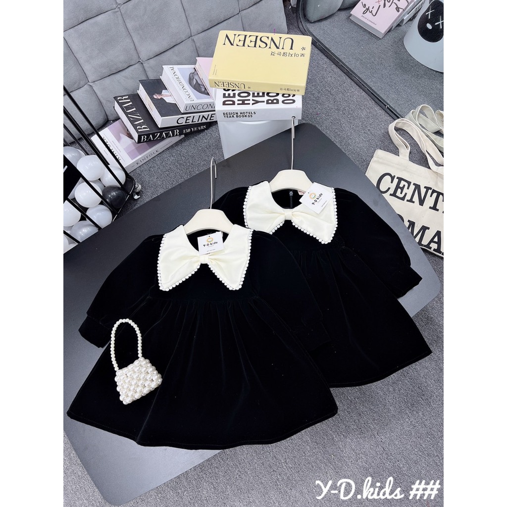 Váy cho bé gái, váy nhung cho bé gái từ 10-19kg BÌNH MINH SHOP