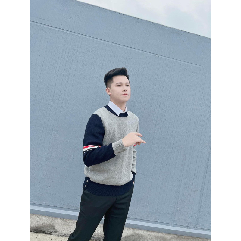 Áo Sweater len - Thom Browne - TB mix new 2023 check tay