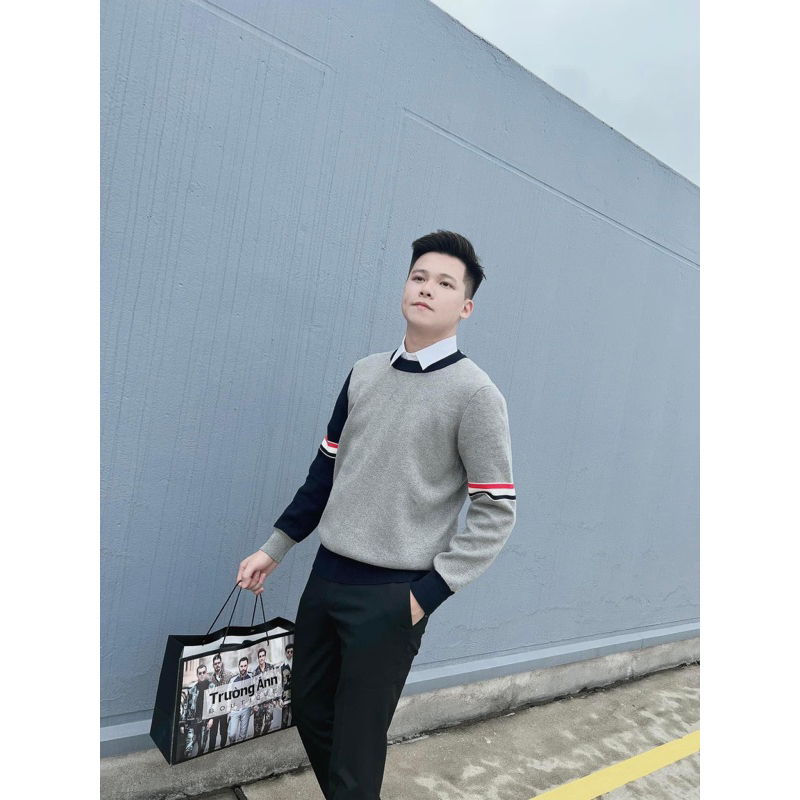 Áo Sweater len - Thom Browne - TB mix new 2023 check tay