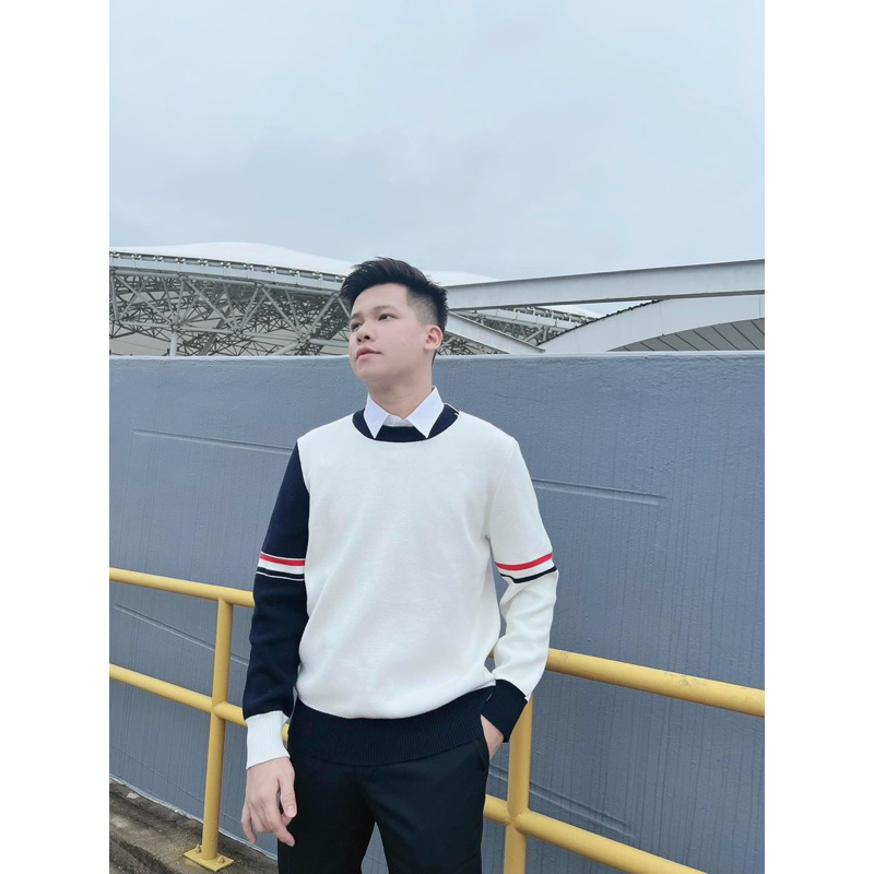 Áo Sweater len - Thom Browne - TB mix new 2023 check tay