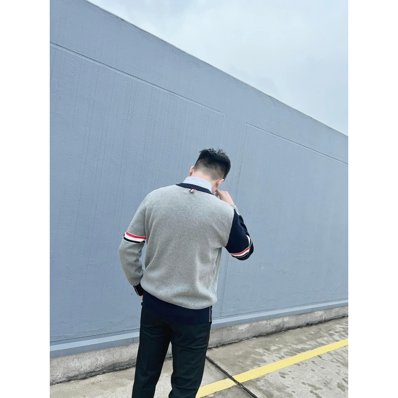 Áo Sweater len - Thom Browne - TB mix new 2023 check tay
