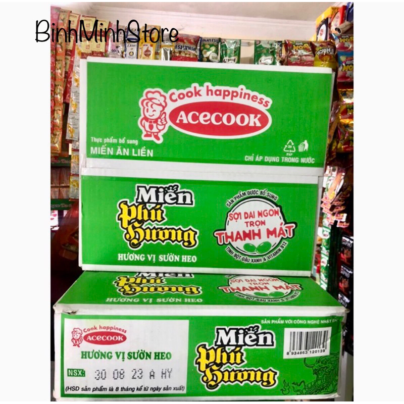 Thùng miến Phú Hương vị sườn heo thùng 24 gói