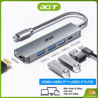 Bộ Chia Type-C Acer T5 5 in 1 Hub USB Truyền Tốc Độ Cao USB3.0*1+USB2.0*2+Sạc nhanh PD100W+HDMI 4K
