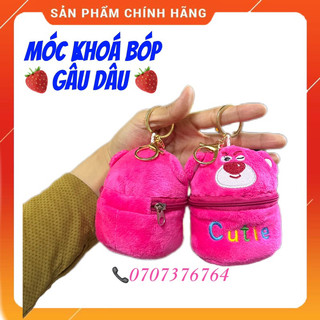 🔥🔥móc khoá bóp hình gấu dâu dễ thương-gấu dâu ôm dâu-gấu dâu nằm ngủ-treo cặp-treo balo-móc chìa khoá cao cấp