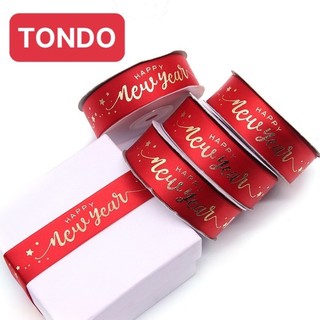 Combo 5 cuon ruy băng tết happy new year 2.5cm