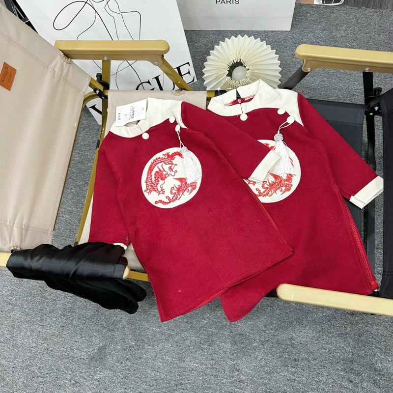 Quần + Áo dài cách tân bé trai thêu rồng phượng cho bé 10-30kg