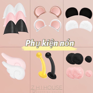 Tai mèo chong chóng tai gấu sừng bông hoa phụ kiện gắn nón bảo hiểm nửa đầu nón 3/4 dễ thương cực hot cho nam nữ