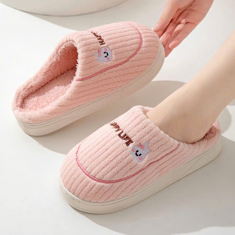 Dép đi trong nhàDép sục lót bông thêu cute_dép nữ siêu nhẹ,êm ấm thoải mái