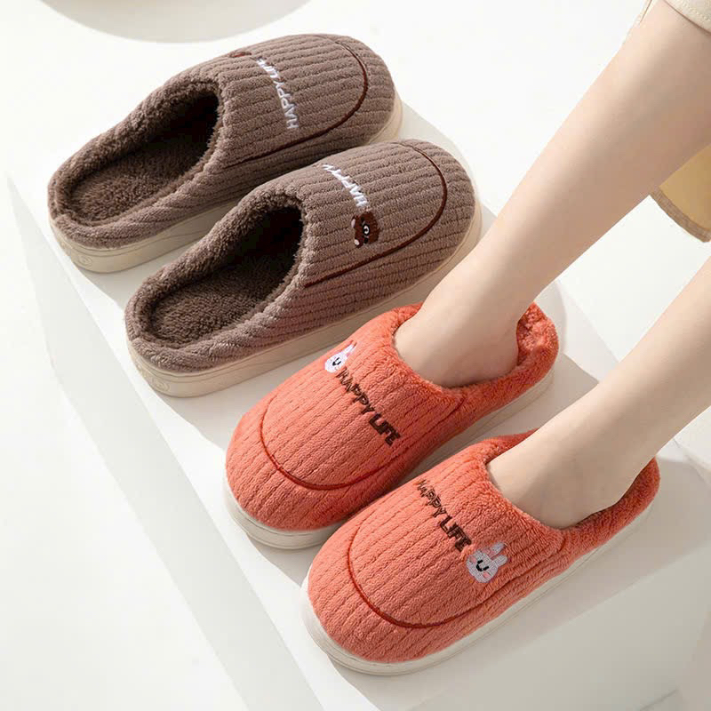 Dép đi trong nhàDép sục lót bông thêu cute_dép nữ siêu nhẹ,êm ấm thoải mái