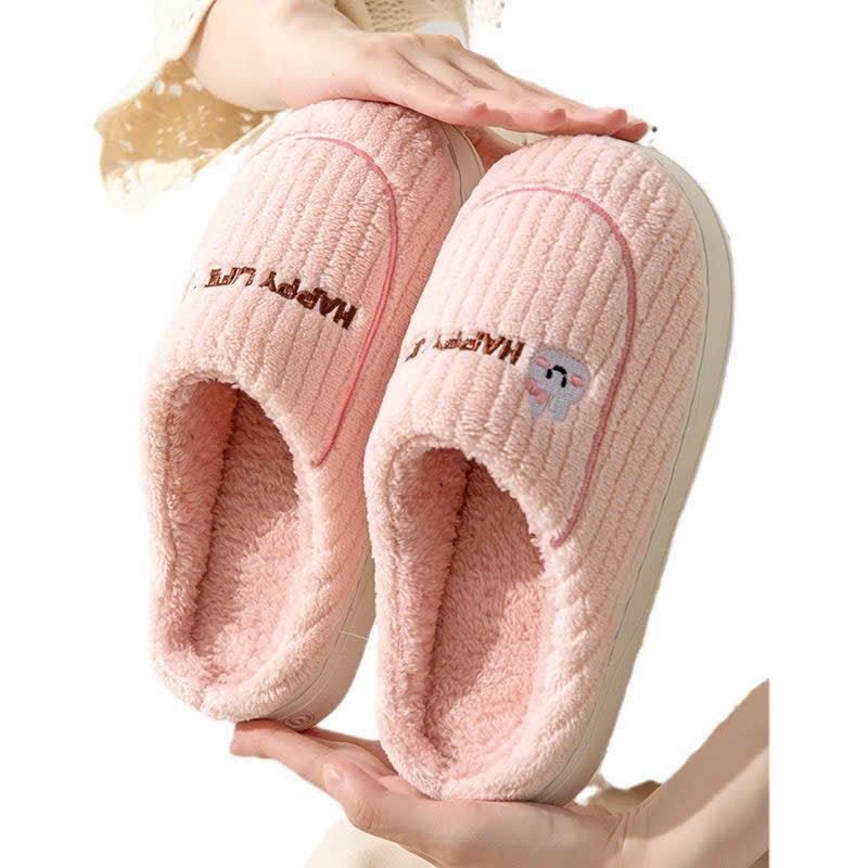 Dép đi trong nhàDép sục lót bông thêu cute_dép nữ siêu nhẹ,êm ấm thoải mái