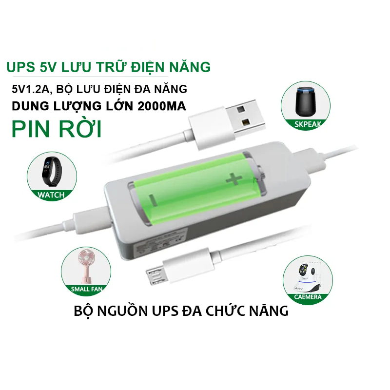 Nguồn dự phòng UPS 5V 2000mAh