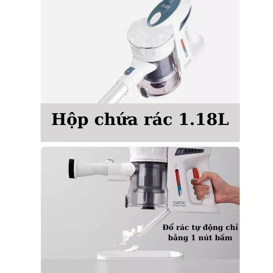 Máy hút bụi lau nhà XIAOMI SWDK K380PRO - pin khỏe 2200 mAh, động cơ BLDC cao cấp