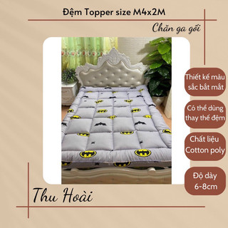 Tấm làm mềm đệm Topper 1M4X2M nệm dày 6-8cm tấm topper tiện nghi cao cấp-mẫu chó ghi
