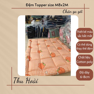 Tấm làm mềm đệm Topper 1M8X2M nệm dày 6-8cm tấm topper tiện nghi cao cấp-mẫu dâu tây nhật