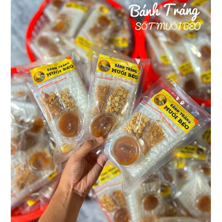 Bánh tráng chấm sốt muối béo đậu phộng + hành phi DASAPARA