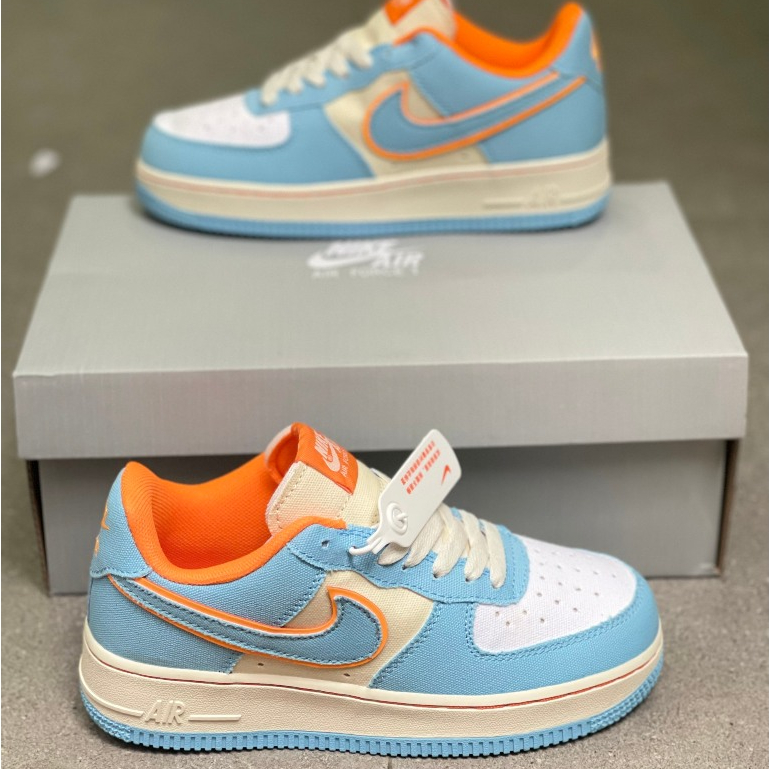 Giày AF1 Low Doraemon, AF1 Xanh Cam Chuẩn,af1 xanh hồng Full Box, Phụ Kiện, Tặng Vớ Trắng size36_39