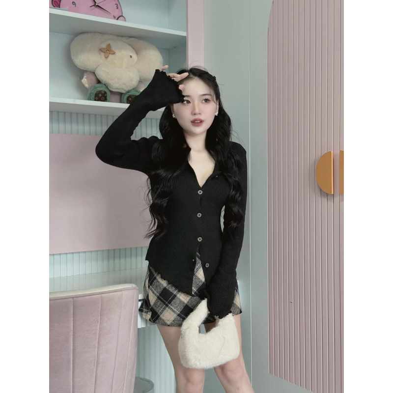 ÁO LEN NÚT TAY VIỀN