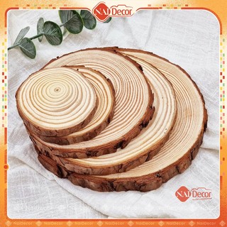 [Phụ kiện chụp ảnh] Lát gỗ, khoanh gỗ trang trí nhiều kích thước Nai Decor dùng để trang trí, phụ kiện chụp ảnh