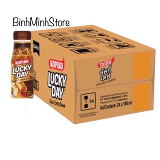  Thùng Cà Phê Sữa LuckyDay Kopiko 24 chai 180ml 