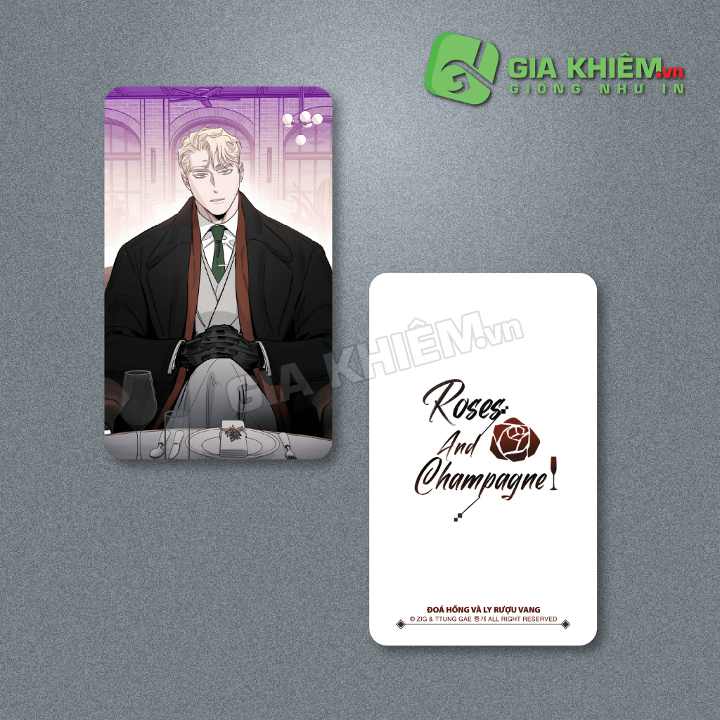 Card bo góc giấy truyện ROSES & CHAMPAGNE - ĐOÁ HỒNG VÀ LY RƯỢU VANG